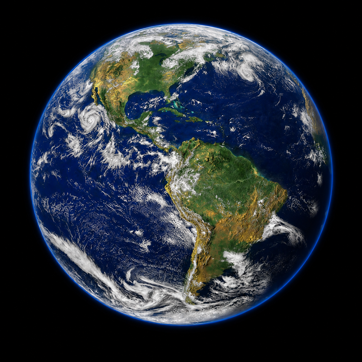 Globo terráqueo visto desde el espacio